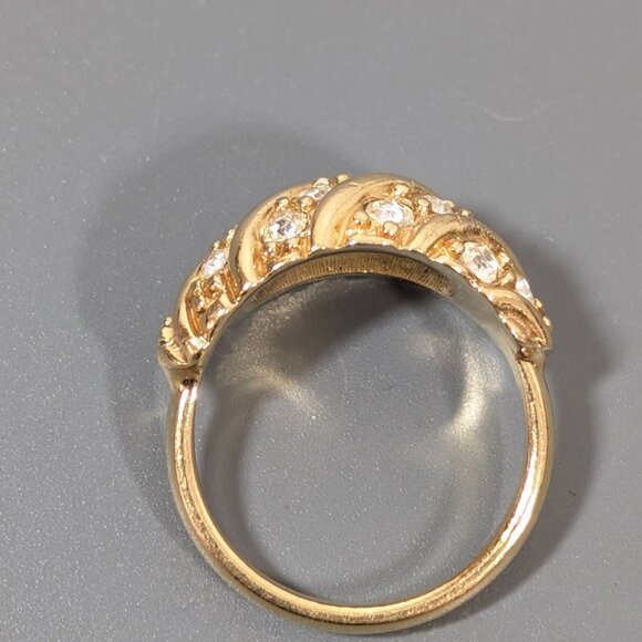 Vintage Avon Rhinestone Waves Dome Ring Hollywood Style Cocktail Size 8.5 - Picture 3 of 8